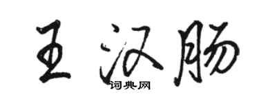 骆恒光王汉肠行书个性签名怎么写