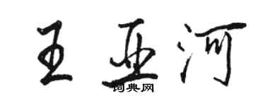 骆恒光王亚河行书个性签名怎么写