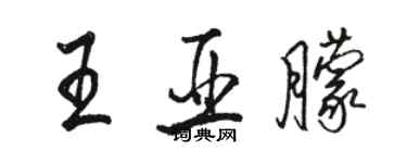 骆恒光王亚朦行书个性签名怎么写