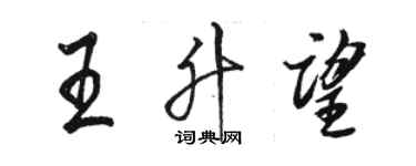 骆恒光王升望行书个性签名怎么写