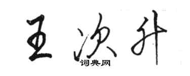 骆恒光王次升行书个性签名怎么写