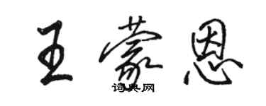 骆恒光王蒙恩行书个性签名怎么写