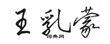 骆恒光王乳蒙行书个性签名怎么写