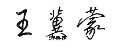 骆恒光王冀蒙行书个性签名怎么写