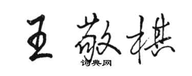 骆恒光王敬棋行书个性签名怎么写