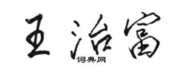 骆恒光王治富行书个性签名怎么写