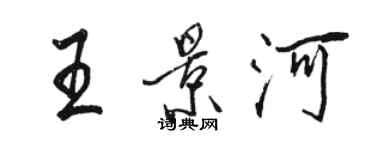 骆恒光王景河行书个性签名怎么写