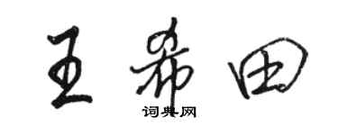 骆恒光王希田行书个性签名怎么写