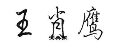 骆恒光王肖鹰行书个性签名怎么写