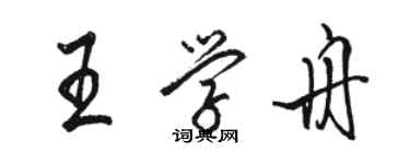 骆恒光王学舟行书个性签名怎么写