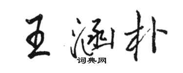 骆恒光王涵朴行书个性签名怎么写
