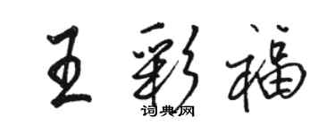 骆恒光王彩福行书个性签名怎么写