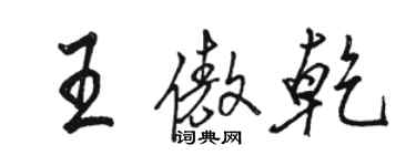 骆恒光王傲乾行书个性签名怎么写