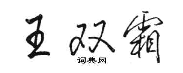 骆恒光王双霜行书个性签名怎么写