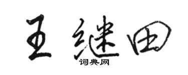 骆恒光王继田行书个性签名怎么写