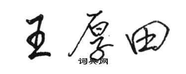 骆恒光王厚田行书个性签名怎么写