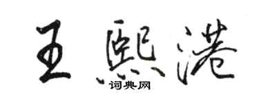 骆恒光王熙港行书个性签名怎么写