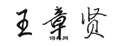 骆恒光王章贤行书个性签名怎么写