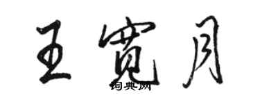 骆恒光王宽月行书个性签名怎么写