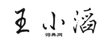 骆恒光王小滔行书个性签名怎么写