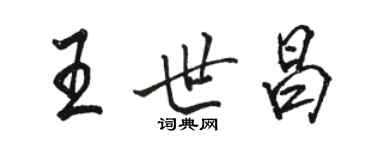 骆恒光王世昌行书个性签名怎么写