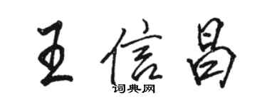 骆恒光王信昌行书个性签名怎么写