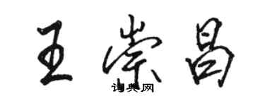 骆恒光王崇昌行书个性签名怎么写