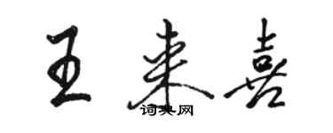 骆恒光王来喜行书个性签名怎么写