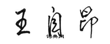 骆恒光王自昂行书个性签名怎么写
