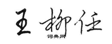 骆恒光王柳任行书个性签名怎么写