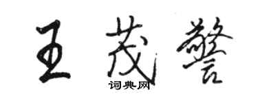 骆恒光王茂警行书个性签名怎么写