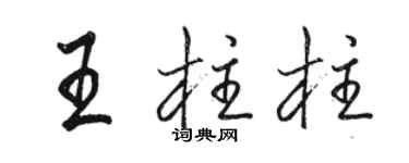 骆恒光王柱柱行书个性签名怎么写