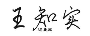 骆恒光王知实行书个性签名怎么写