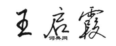 骆恒光王启霞行书个性签名怎么写