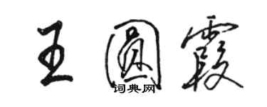 骆恒光王圆霞行书个性签名怎么写