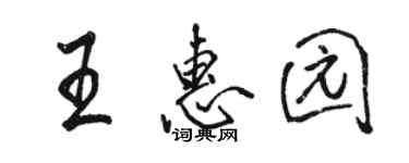 骆恒光王惠园行书个性签名怎么写
