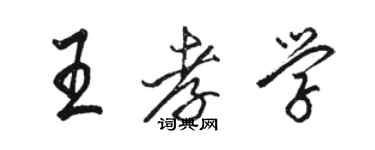 骆恒光王孝学行书个性签名怎么写