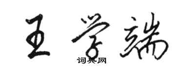 骆恒光王学端行书个性签名怎么写