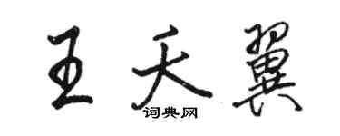 骆恒光王夭翼行书个性签名怎么写