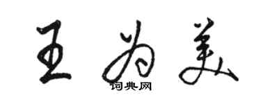 骆恒光王为美行书个性签名怎么写