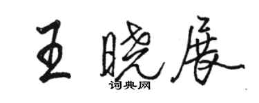 骆恒光王晓展行书个性签名怎么写