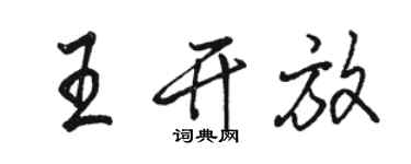 骆恒光王开放行书个性签名怎么写