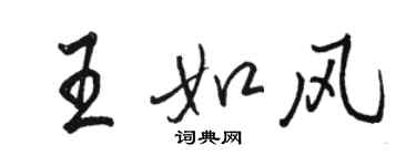 骆恒光王如风行书个性签名怎么写