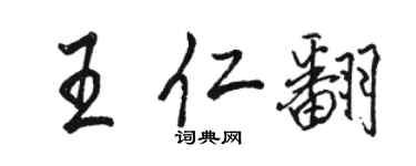 骆恒光王仁翻行书个性签名怎么写
