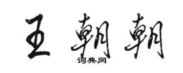 骆恒光王朝朝行书个性签名怎么写