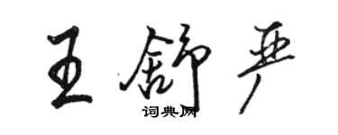 骆恒光王舒严行书个性签名怎么写