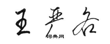 骆恒光王严各行书个性签名怎么写