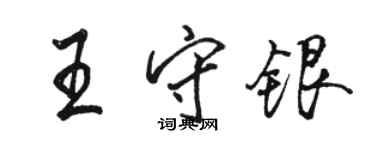 骆恒光王守银行书个性签名怎么写