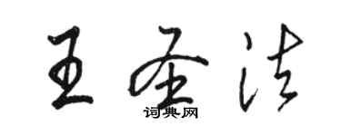 骆恒光王圣法行书个性签名怎么写