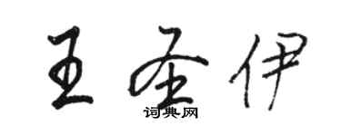 骆恒光王圣伊行书个性签名怎么写
